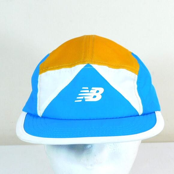 New Balance Archive Camp Hat Adjustable Short Brim Blue Yellow LAH93002-VGL - Picture 1 of 7